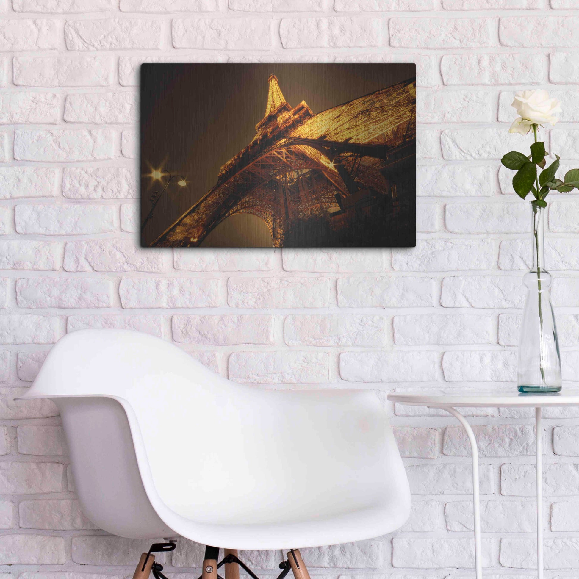 Luxe Metal Art 'Side Effect Eiffel' by Sebastien Lory, Metal Wall Art,24x16