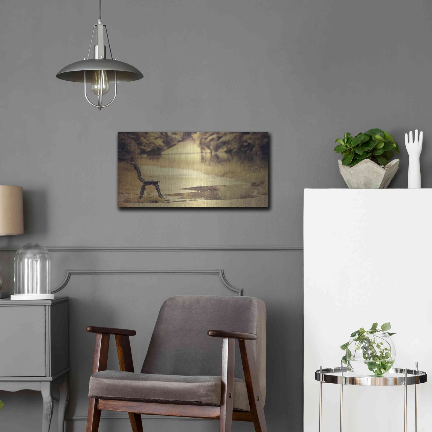 Luxe Metal Art 'After the Rain' by Sebastien Lory, Metal Wall Art,24x12