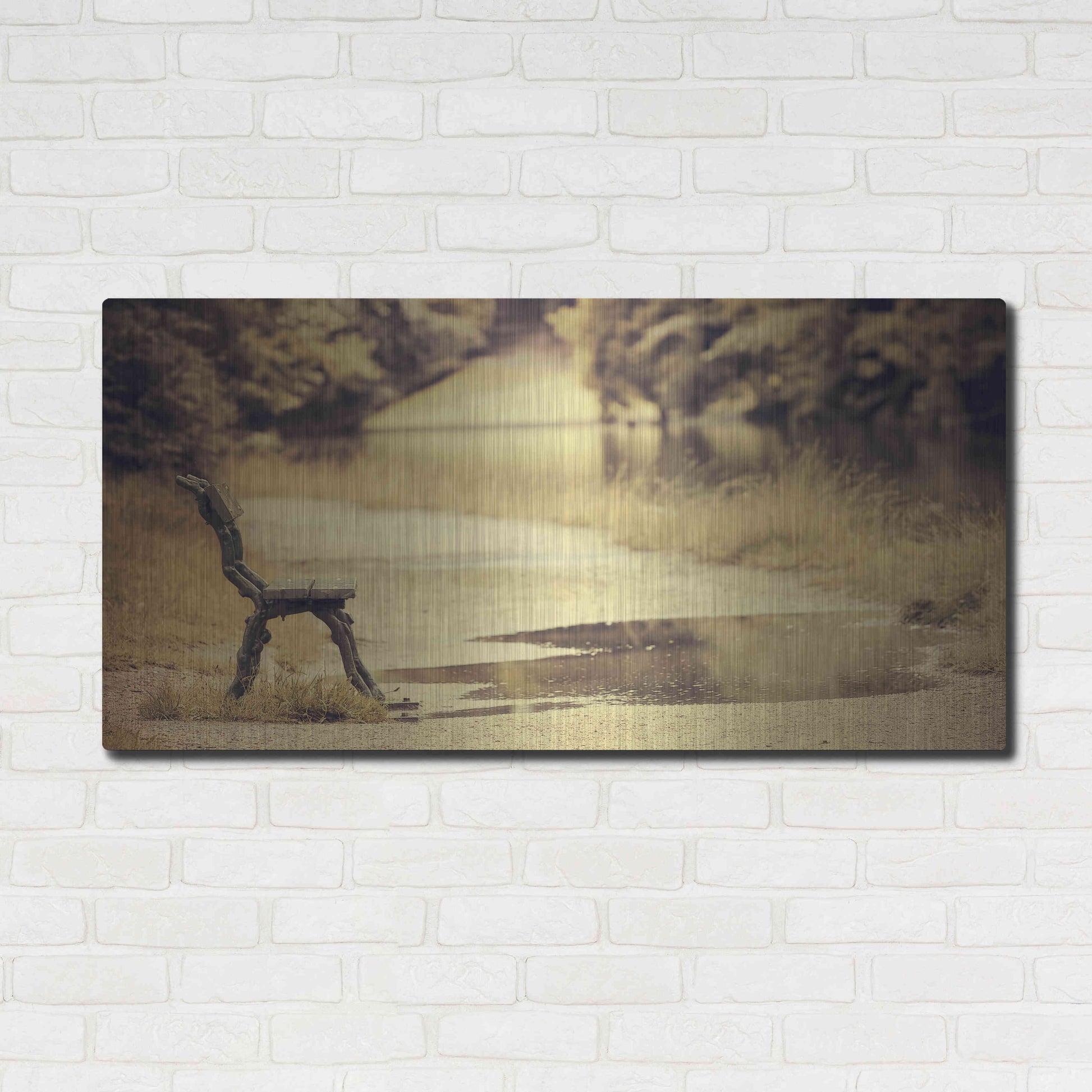 Luxe Metal Art 'After the Rain' by Sebastien Lory, Metal Wall Art,48x24