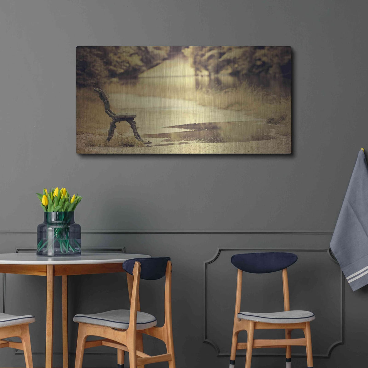 'After the Rain' by Sebastien Lory – Metal Wall Art, 48x24 room view