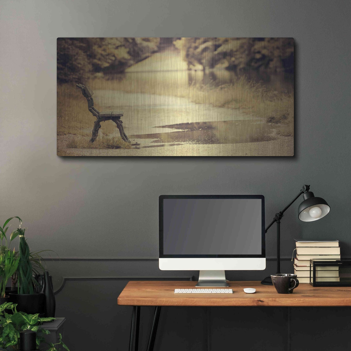 Luxe Metal Art 'After the Rain' by Sebastien Lory, Metal Wall Art,48x24