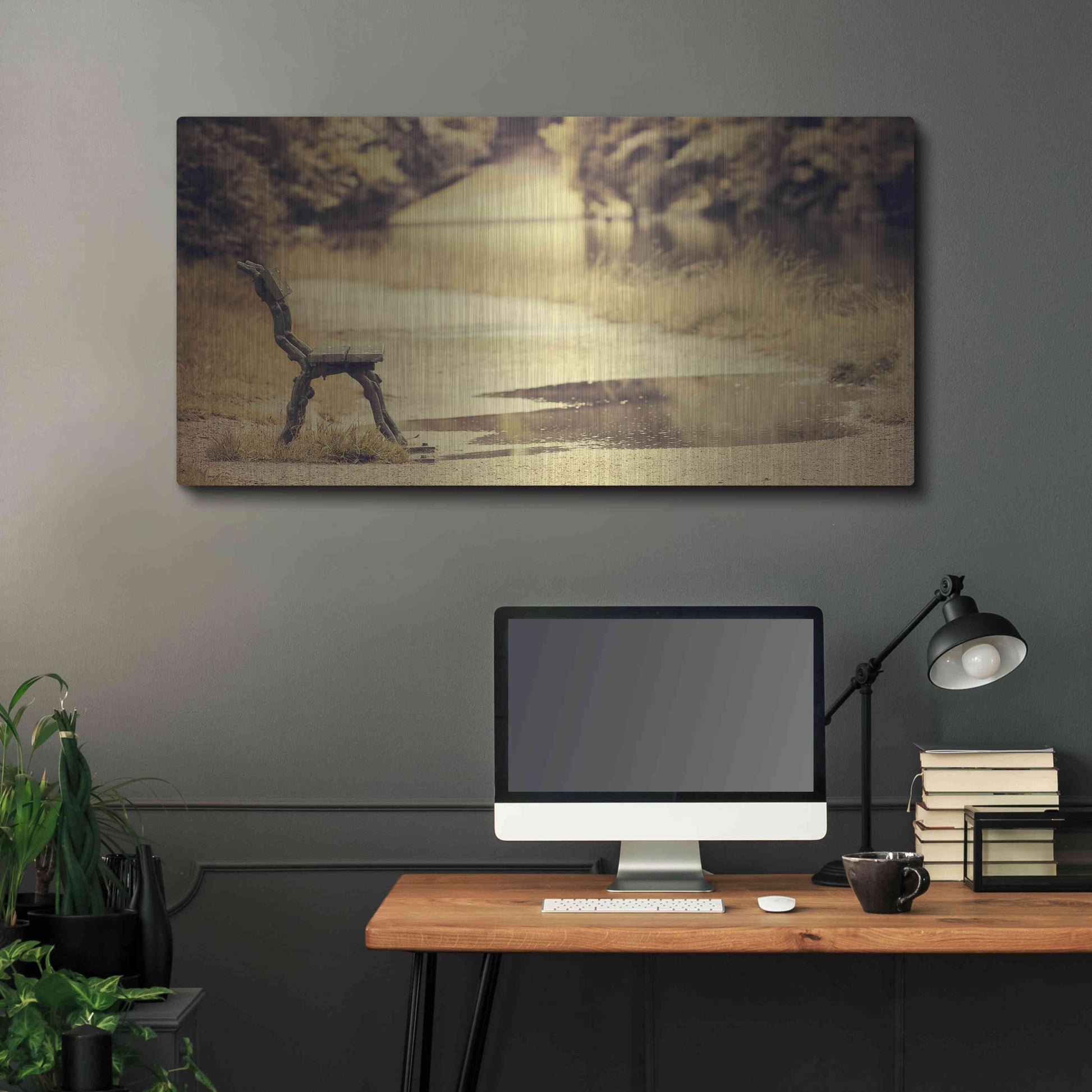 Luxe Metal Art 'After the Rain' by Sebastien Lory, Metal Wall Art,48x24