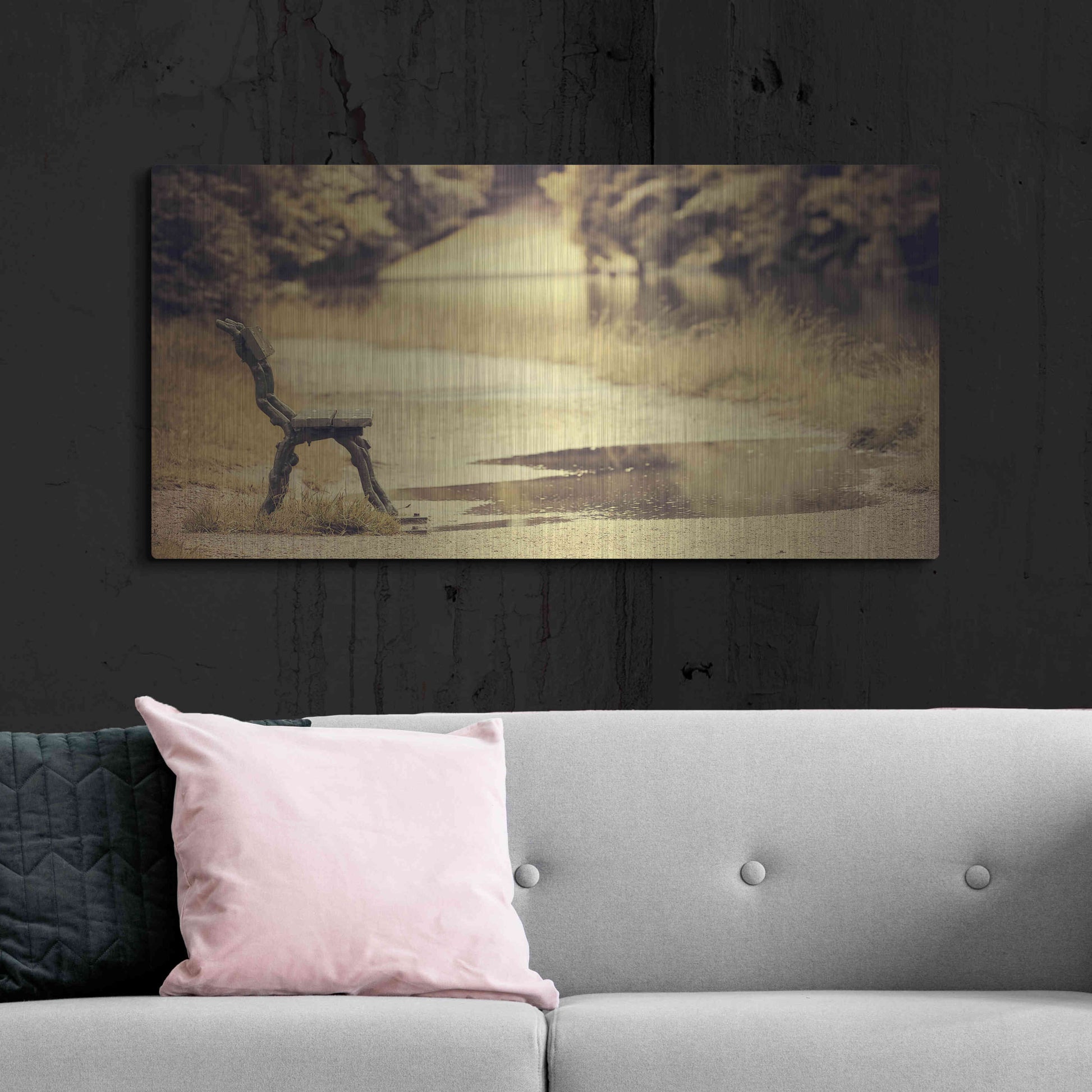 Luxe Metal Art 'After the Rain' by Sebastien Lory, Metal Wall Art,48x24
