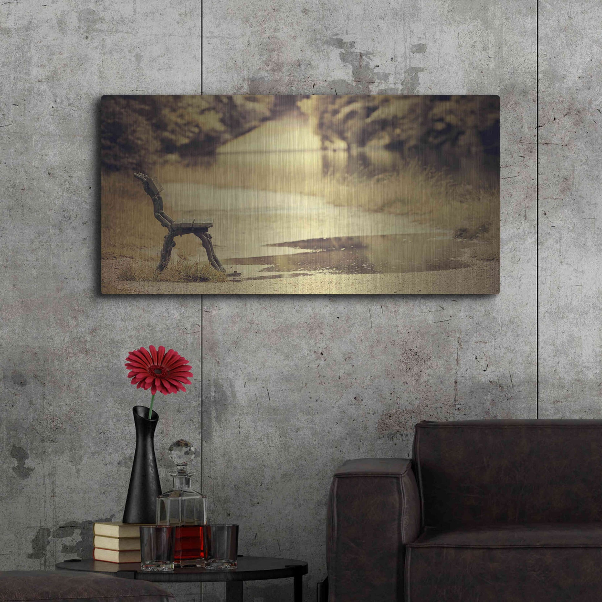 Luxe Metal Art 'After the Rain' by Sebastien Lory, Metal Wall Art,48x24