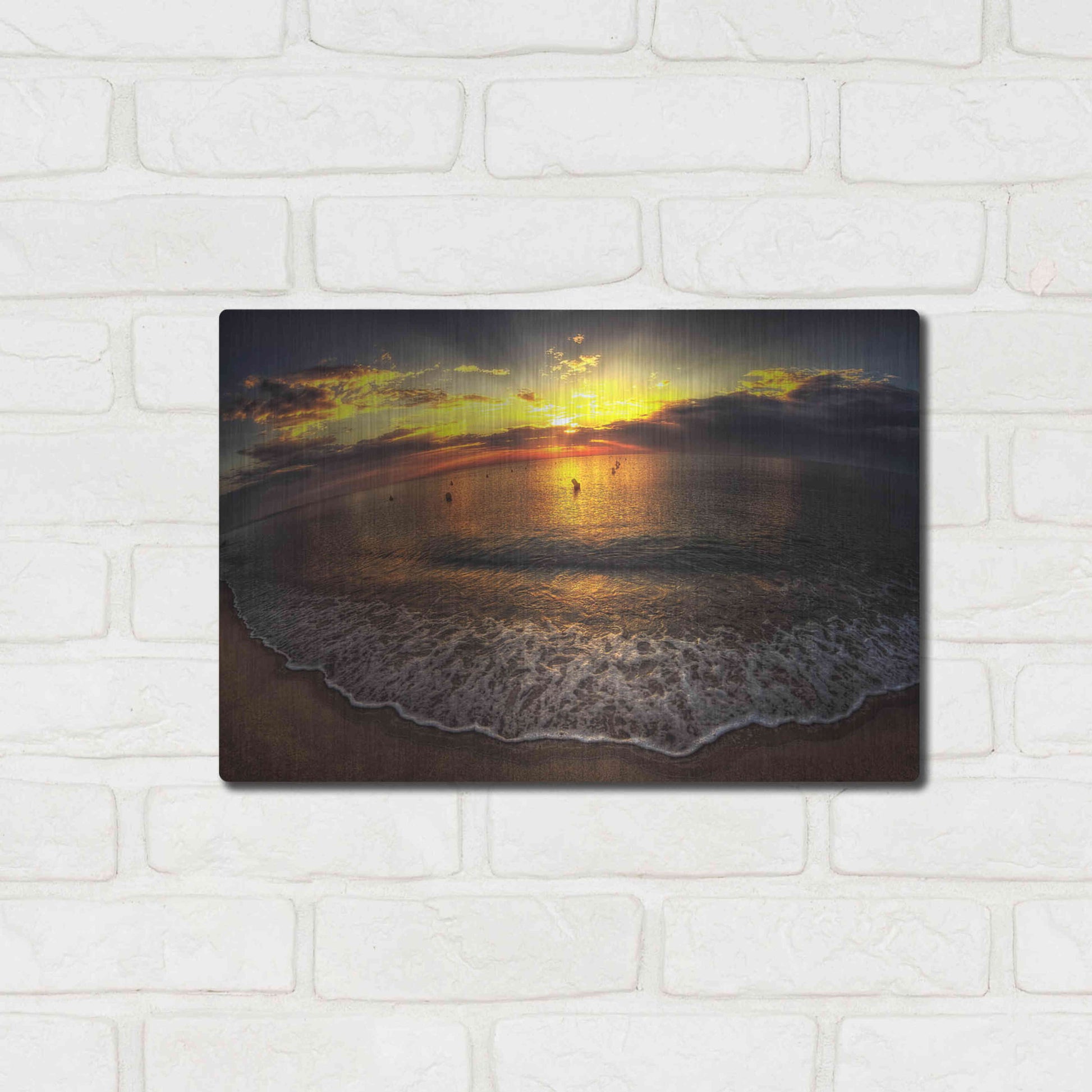 Luxe Metal Art 'Another Day In Paradise' by Sebastien Lory, Metal Wall Art,16x12