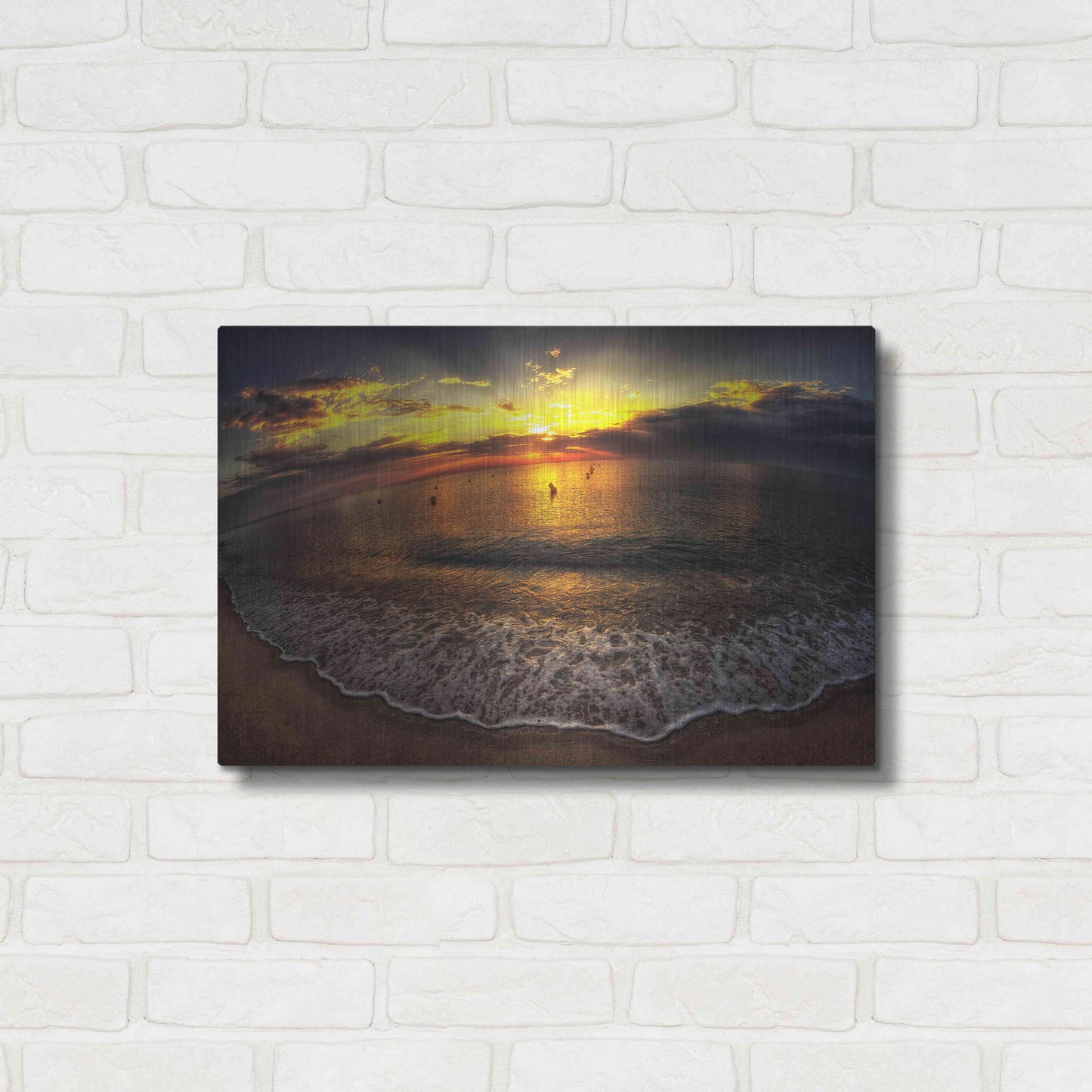 Luxe Metal Art 'Another Day In Paradise' by Sebastien Lory, Metal Wall Art,24x16