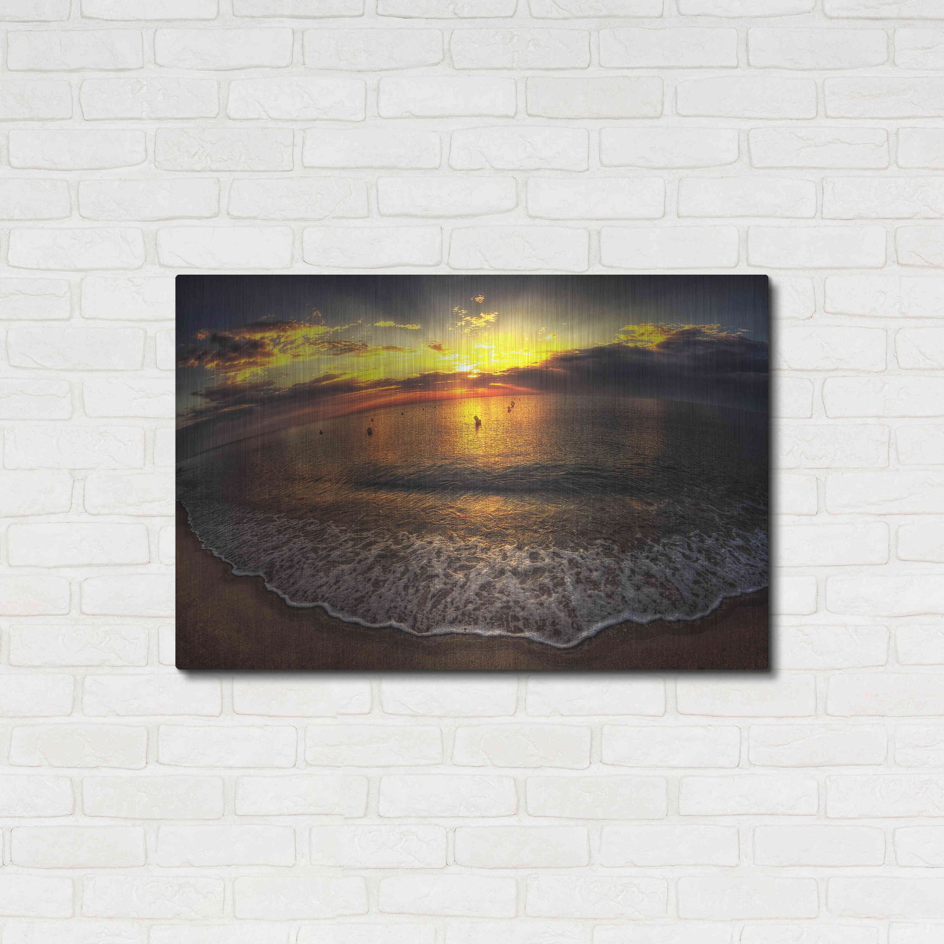 Luxe Metal Art 'Another Day In Paradise' by Sebastien Lory, Metal Wall Art,36x24