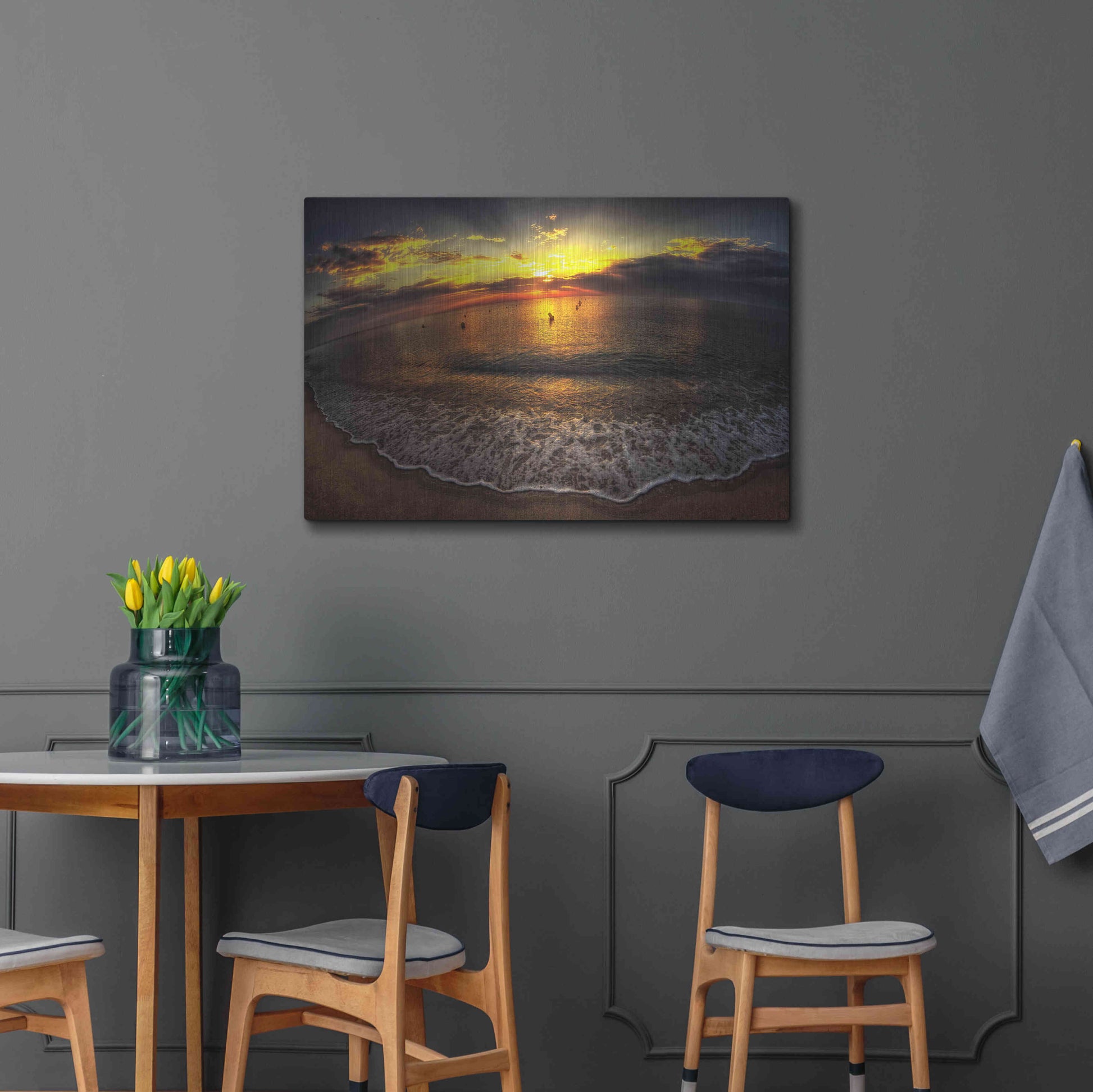 Luxe Metal Art 'Another Day In Paradise' by Sebastien Lory, Metal Wall Art,36x24