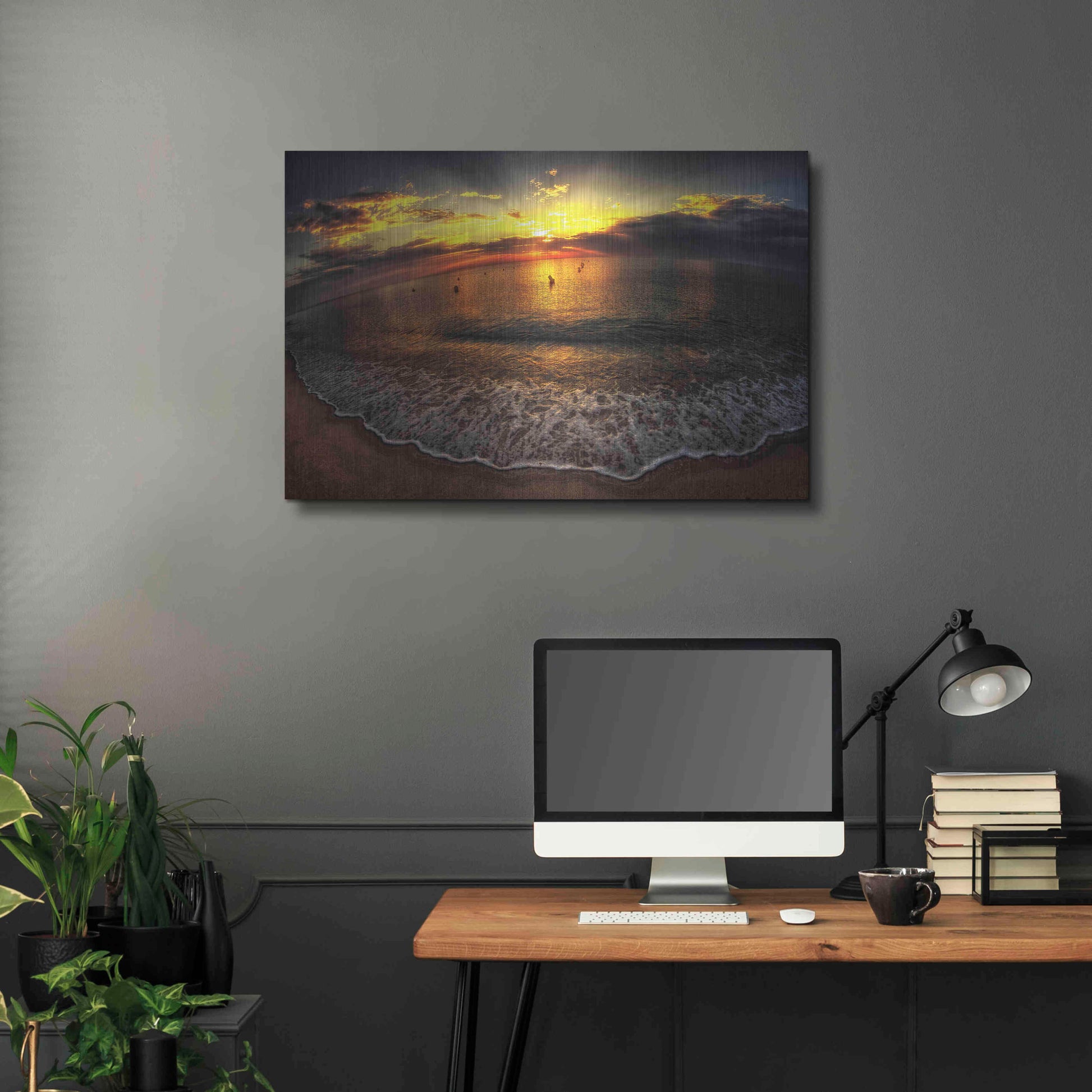 Luxe Metal Art 'Another Day In Paradise' by Sebastien Lory, Metal Wall Art,36x24