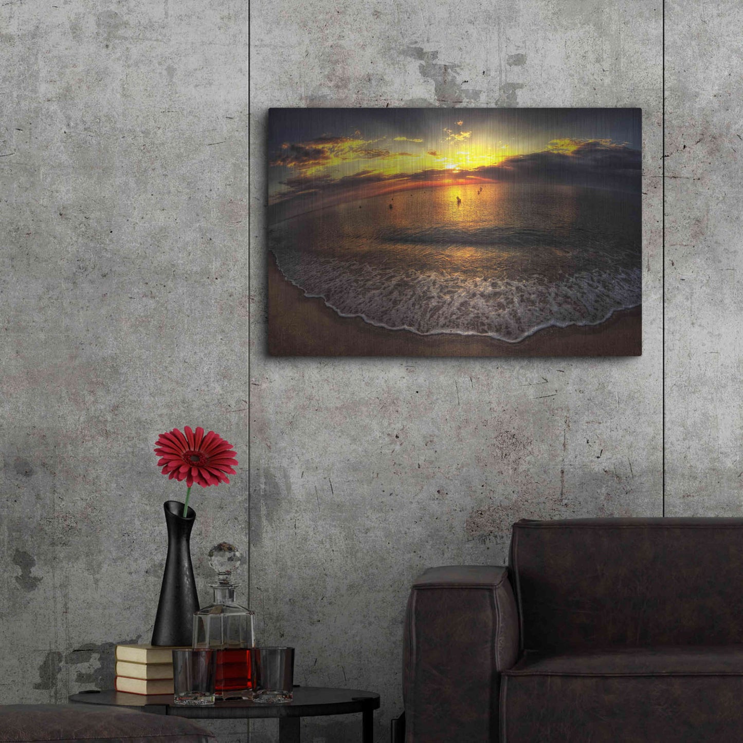 Luxe Metal Art 'Another Day In Paradise' by Sebastien Lory, Metal Wall Art,36x24