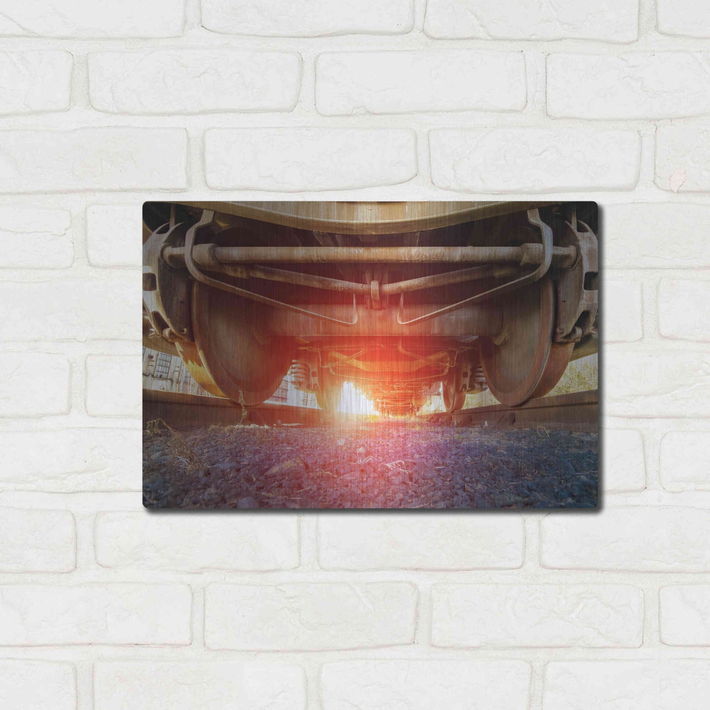 Luxe Metal Art 'Atomic Train' by Sebastien Lory, Metal Wall Art,16x12