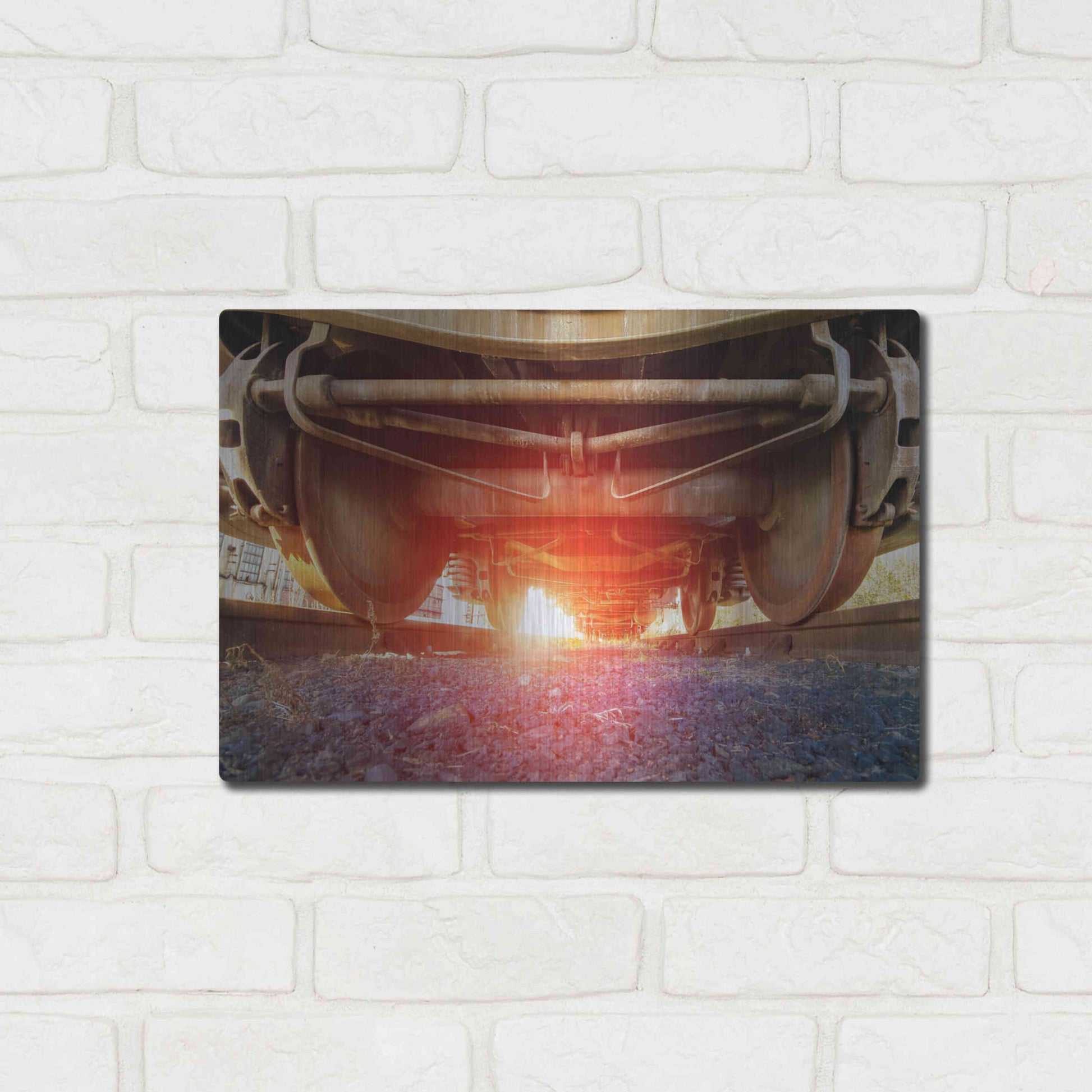 Luxe Metal Art 'Atomic Train' by Sebastien Lory, Metal Wall Art,16x12