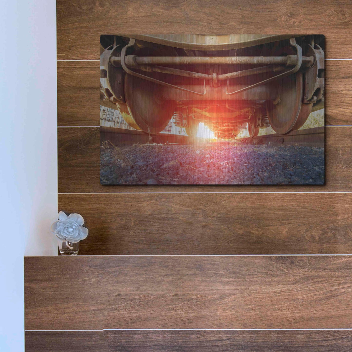 Luxe Metal Art 'Atomic Train' by Sebastien Lory, Metal Wall Art,16x12