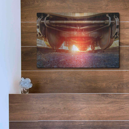 Luxe Metal Art 'Atomic Train' by Sebastien Lory, Metal Wall Art,16x12