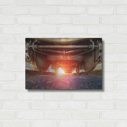 Luxe Metal Art 'Atomic Train' by Sebastien Lory, Metal Wall Art,24x16