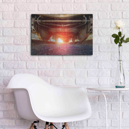 Luxe Metal Art 'Atomic Train' by Sebastien Lory, Metal Wall Art,24x16