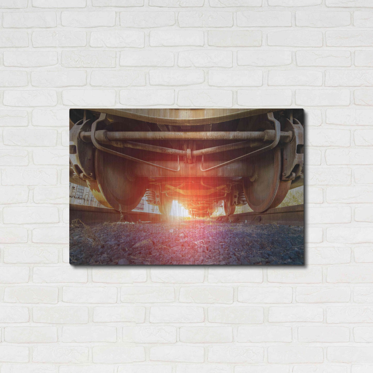 Luxe Metal Art 'Atomic Train' by Sebastien Lory, Metal Wall Art,36x24