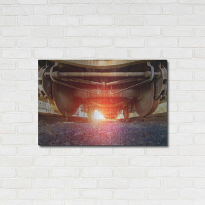 Luxe Metal Art 'Atomic Train' by Sebastien Lory, Metal Wall Art,36x24