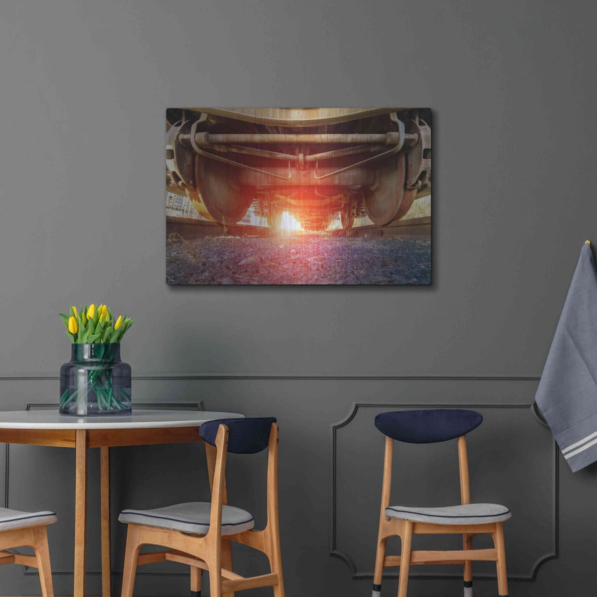 'Atomic Train' by Sebastien Lory – Metal Wall Art, 36x24 room view