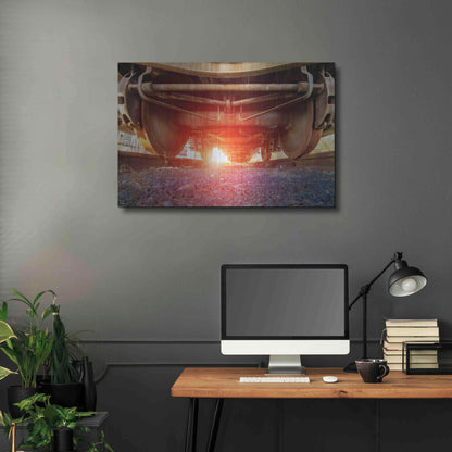 Luxe Metal Art 'Atomic Train' by Sebastien Lory, Metal Wall Art,36x24