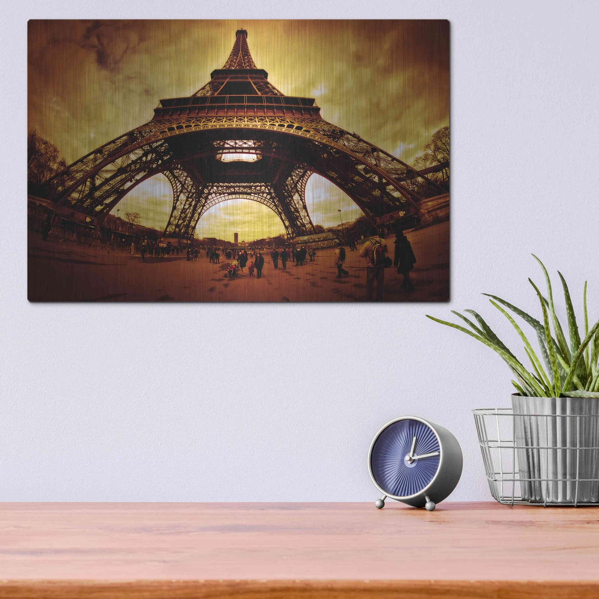 'Eiffel Apocalypse Color' by Sebastien Lory – Metal Wall Art, 16x12 room view