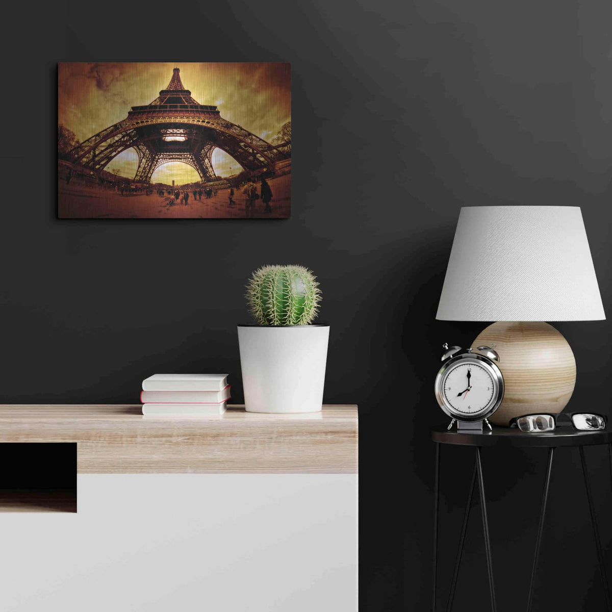 'Eiffel Apocalypse Color' by Sebastien Lory – Metal Wall Art, 24x16 room view