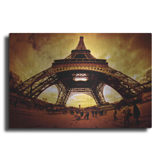 Luxe Metal Art 'Eiffel Apocalypse Color' by Sebastien Lory, Metal Wall Art
