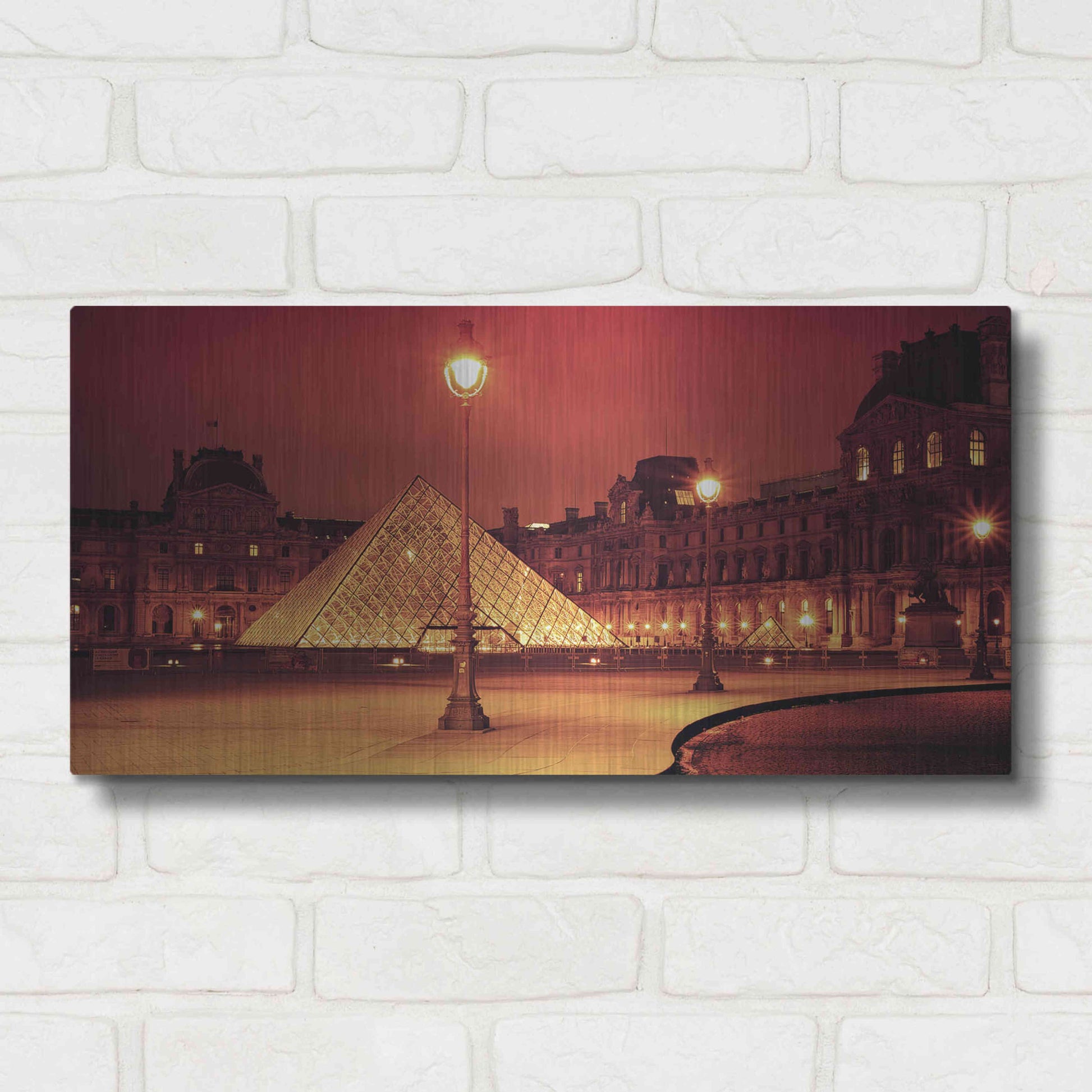 Luxe Metal Art 'Louvre' by Sebastien Lory, Metal Wall Art,24x12