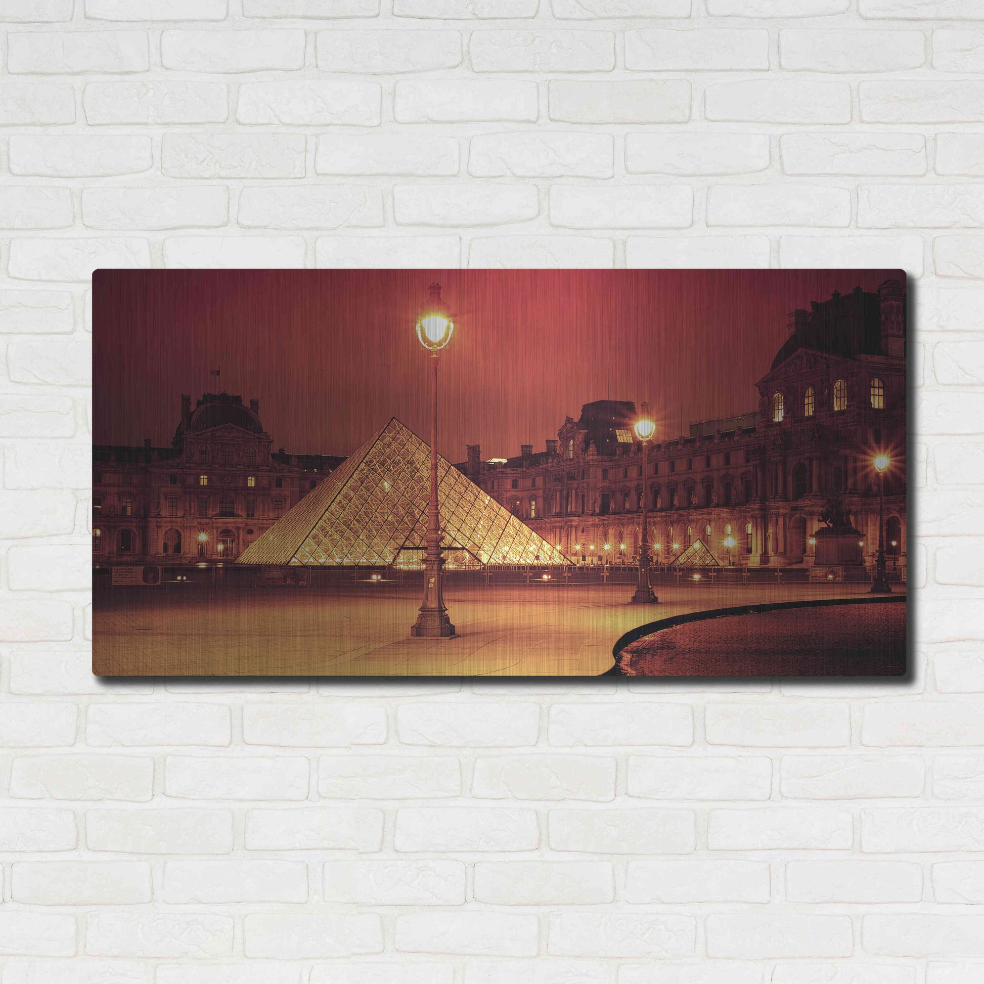 Luxe Metal Art 'Louvre' by Sebastien Lory, Metal Wall Art,48x24