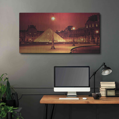 Luxe Metal Art 'Louvre' by Sebastien Lory, Metal Wall Art,48x24