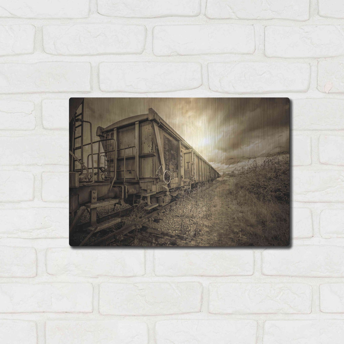 Luxe Metal Art 'Lost Train' by Sebastien Lory, Metal Wall Art,16x12