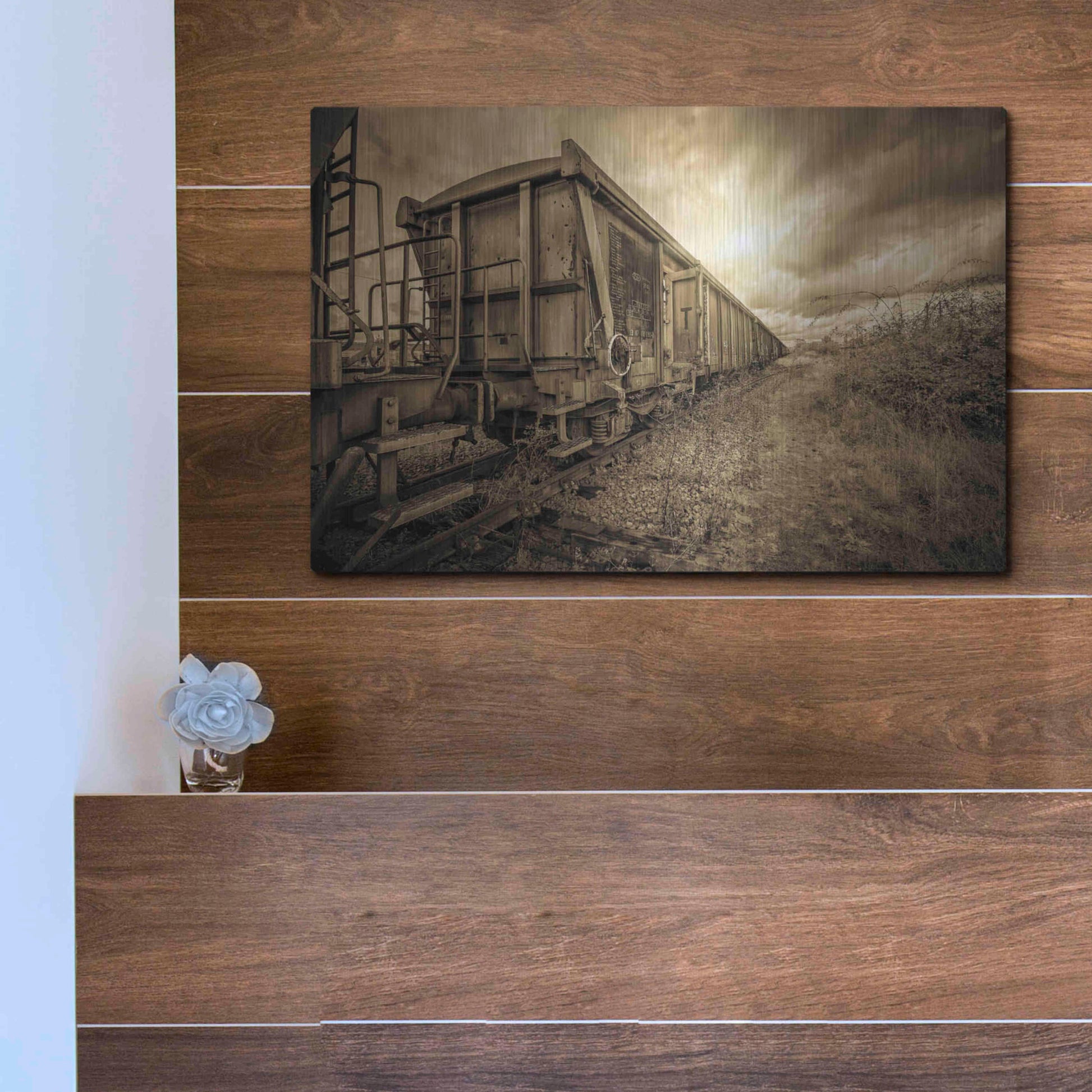 Luxe Metal Art 'Lost Train' by Sebastien Lory, Metal Wall Art,16x12