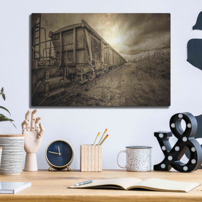 Luxe Metal Art 'Lost Train' by Sebastien Lory, Metal Wall Art,16x12