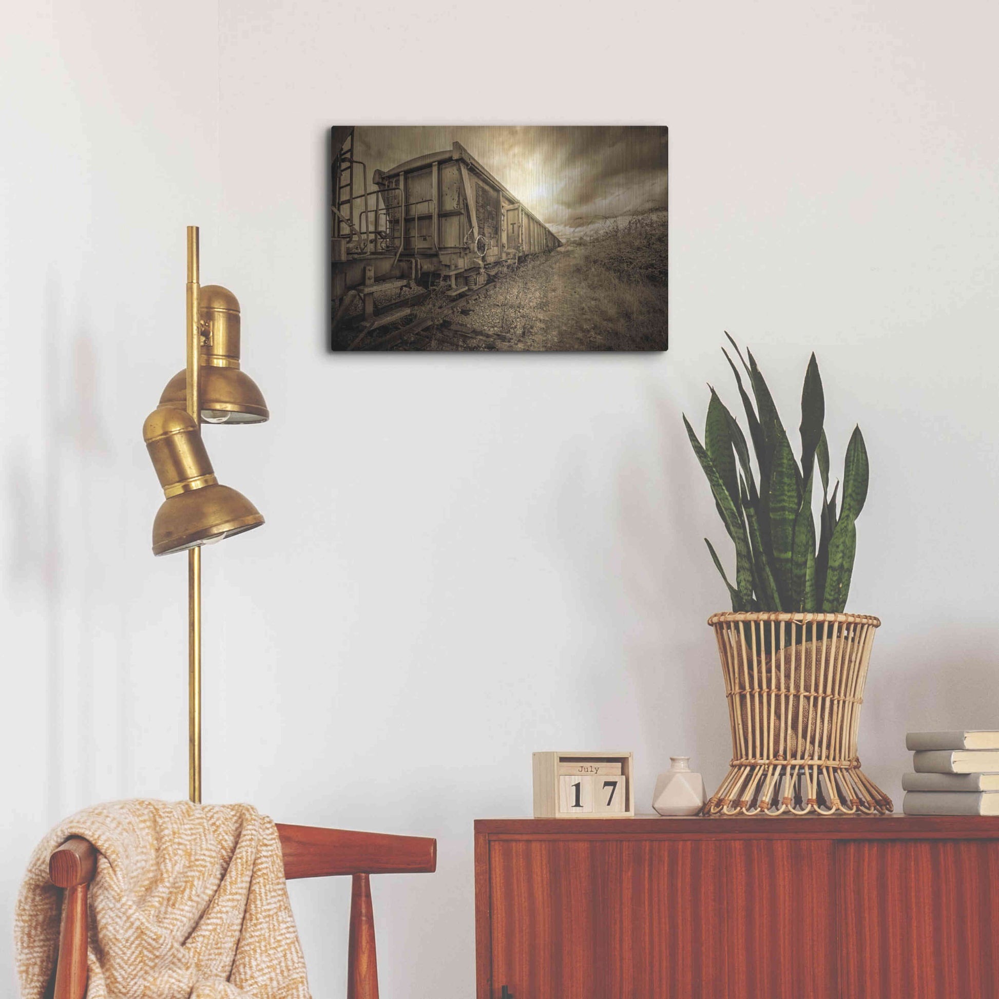 Luxe Metal Art 'Lost Train' by Sebastien Lory, Metal Wall Art,24x16