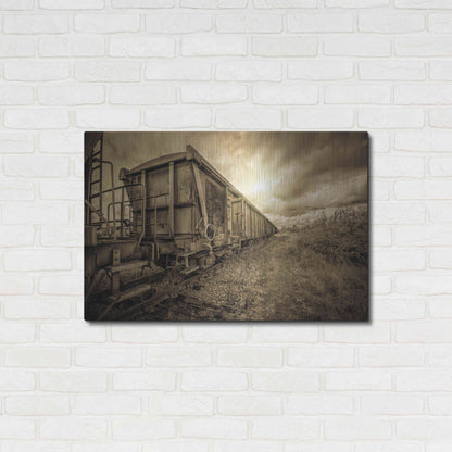 Luxe Metal Art 'Lost Train' by Sebastien Lory, Metal Wall Art,36x24