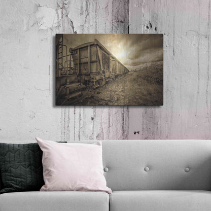 Luxe Metal Art 'Lost Train' by Sebastien Lory, Metal Wall Art,36x24