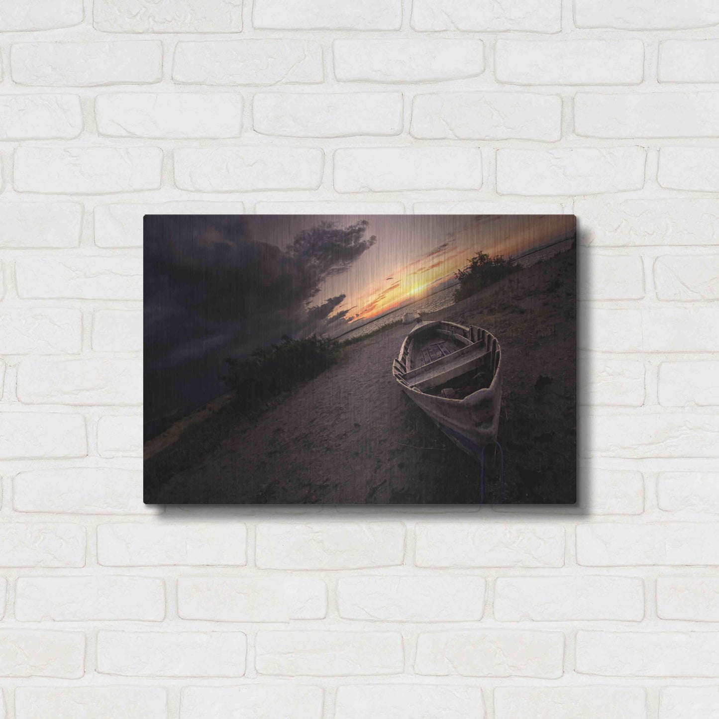 Luxe Metal Art 'Lonely' by Sebastien Lory, Metal Wall Art,24x16