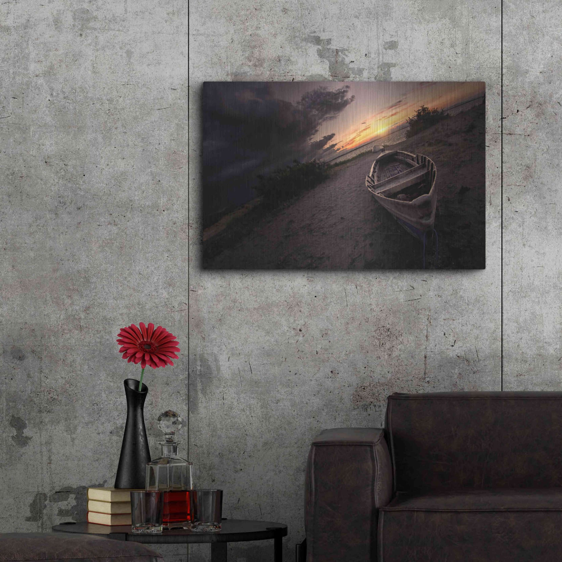 Luxe Metal Art 'Lonely' by Sebastien Lory, Metal Wall Art,36x24