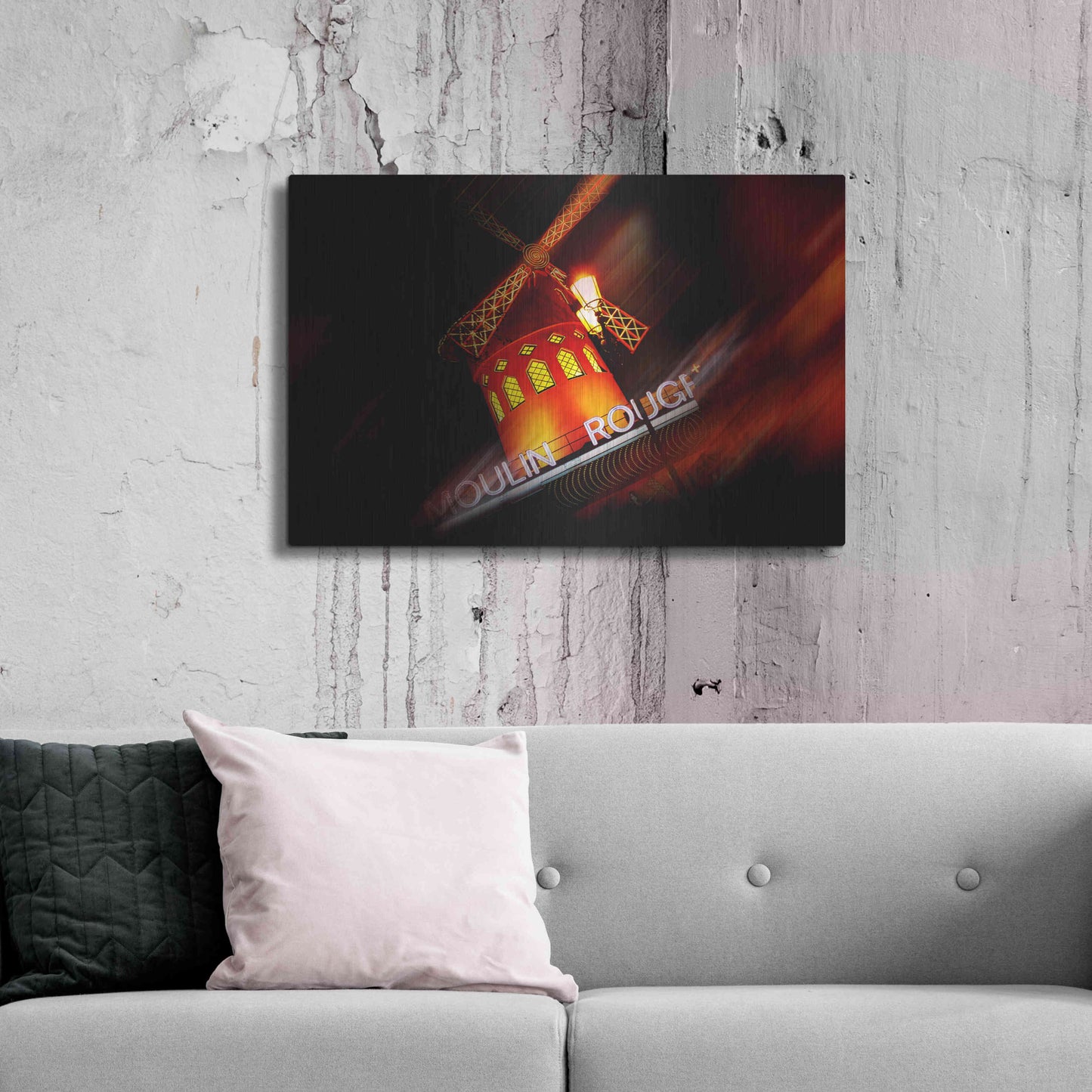 Luxe Metal Art 'Moulin Rouge' by Sebastien Lory, Metal Wall Art,36x24