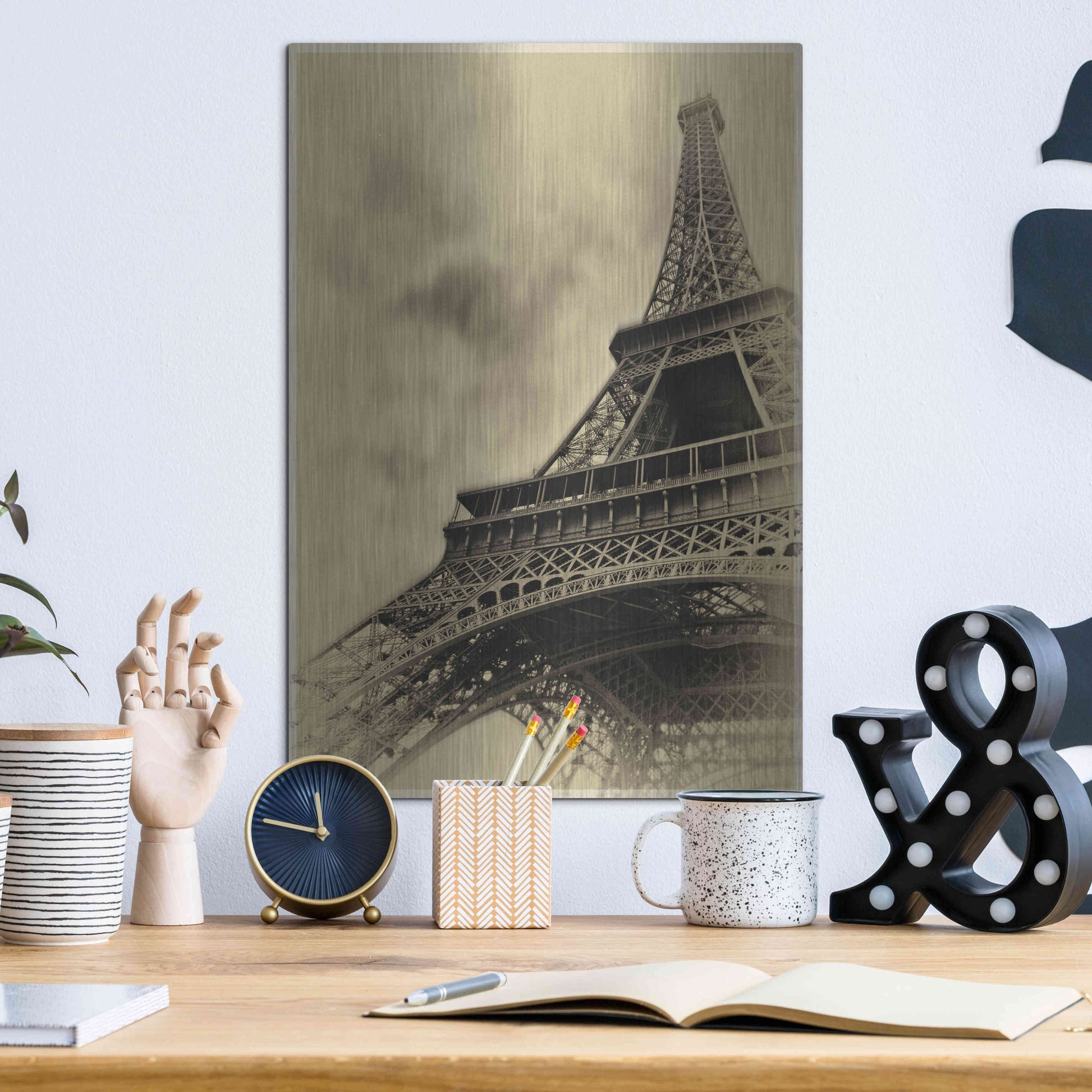 Luxe Metal Art 'Parisian Spirit' by Sebastien Lory, Metal Wall Art,12x16