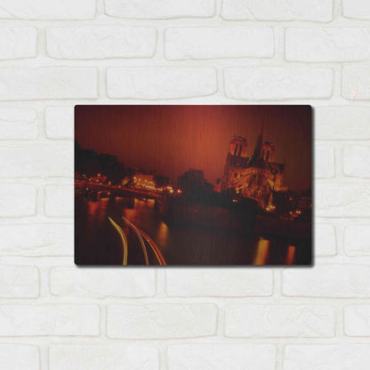 Luxe Metal Art 'Red Night' by Sebastien Lory, Metal Wall Art,16x12