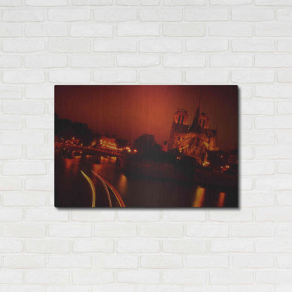 Luxe Metal Art 'Red Night' by Sebastien Lory, Metal Wall Art,36x24