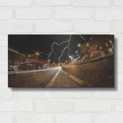 Luxe Metal Art 'Elysee storm' by Sebastien Lory, Metal Wall Art,24x12