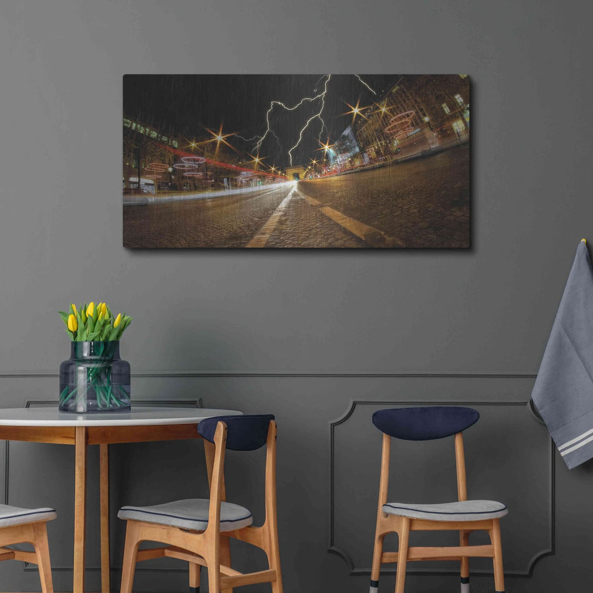 'Elysee storm' by Sebastien Lory – Metal Wall Art, 48x24 room view