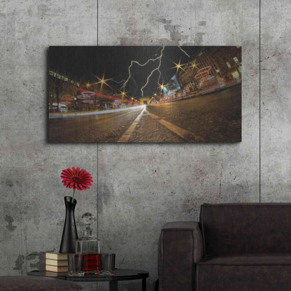 Luxe Metal Art 'Elysee storm' by Sebastien Lory, Metal Wall Art,48x24