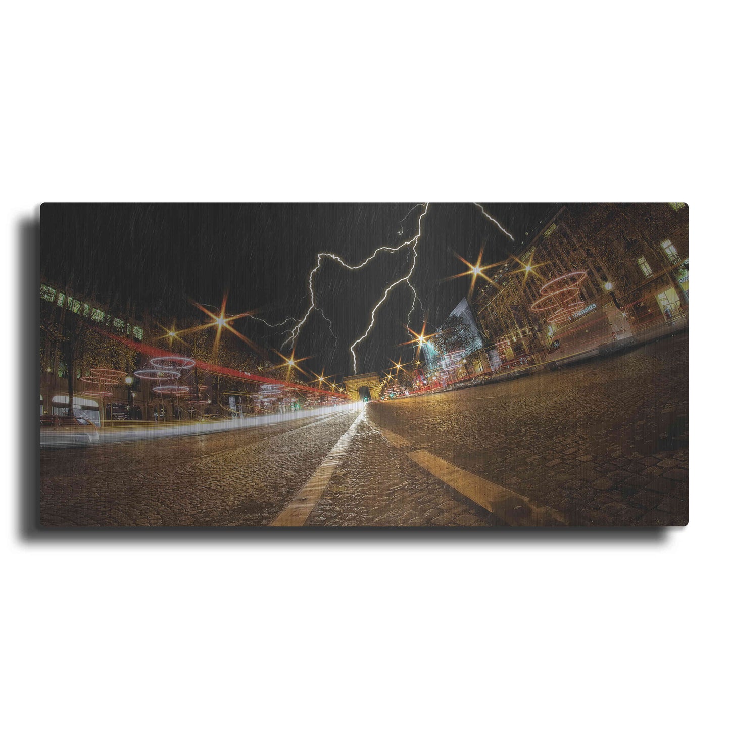 Luxe Metal Art 'Elysee storm' by Sebastien Lory, Metal Wall Art