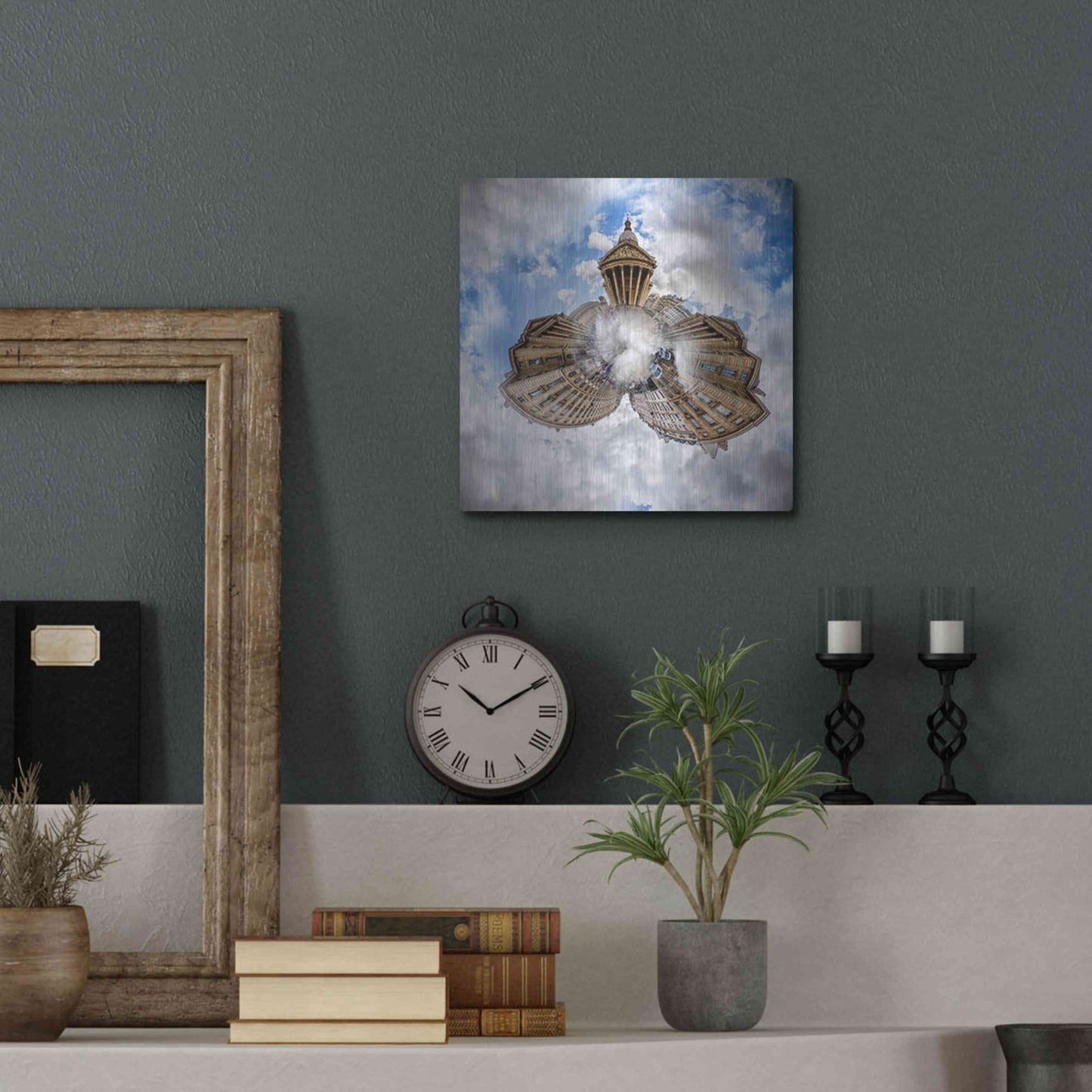 Luxe Metal Art 'Pantheon' by Sebastien Lory, Metal Wall Art,12x12