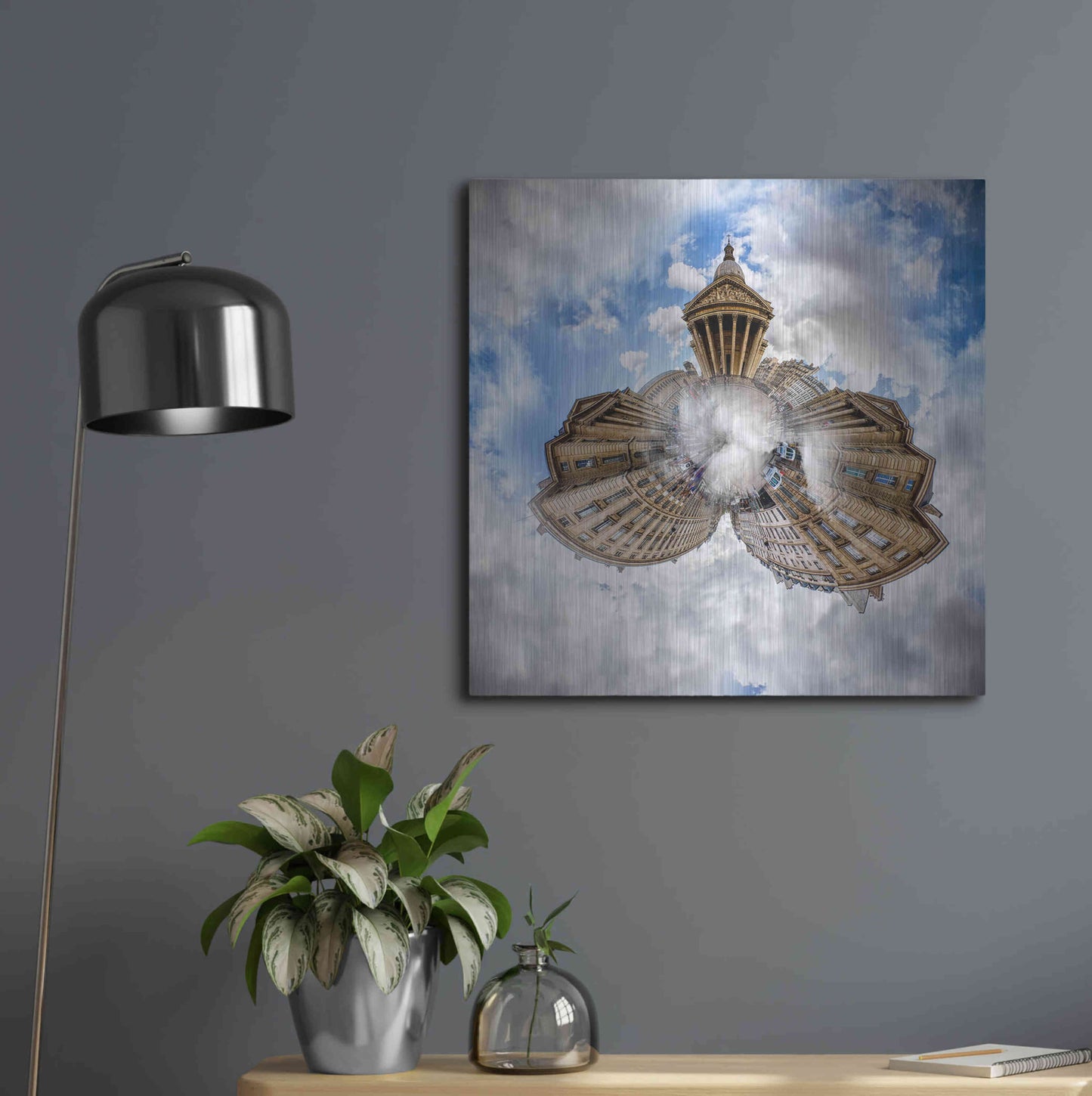 Luxe Metal Art 'Pantheon' by Sebastien Lory, Metal Wall Art,24x24