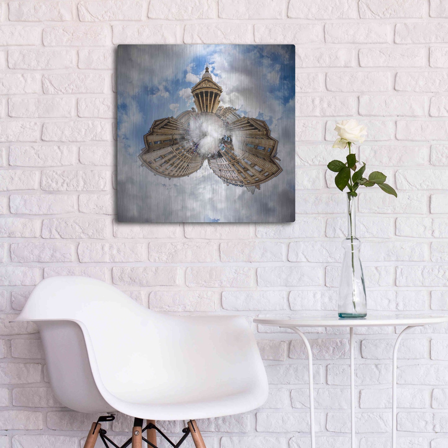 Luxe Metal Art 'Pantheon' by Sebastien Lory, Metal Wall Art,24x24