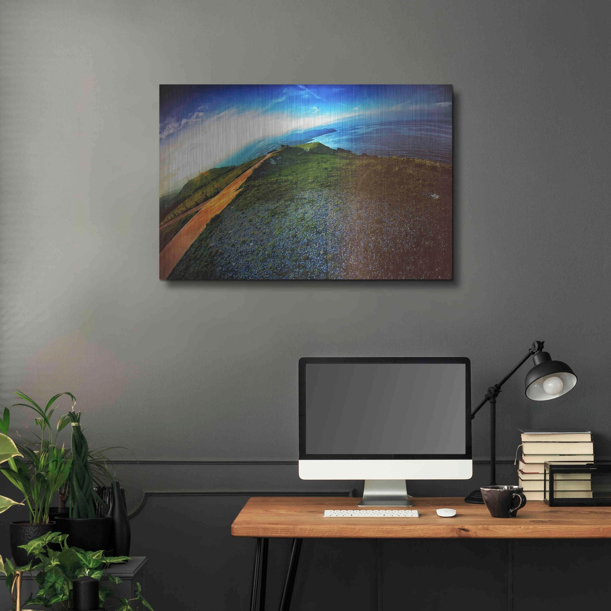 Luxe Metal Art 'Cap Bear' by Sebastien Lory, Metal Wall Art,36x24